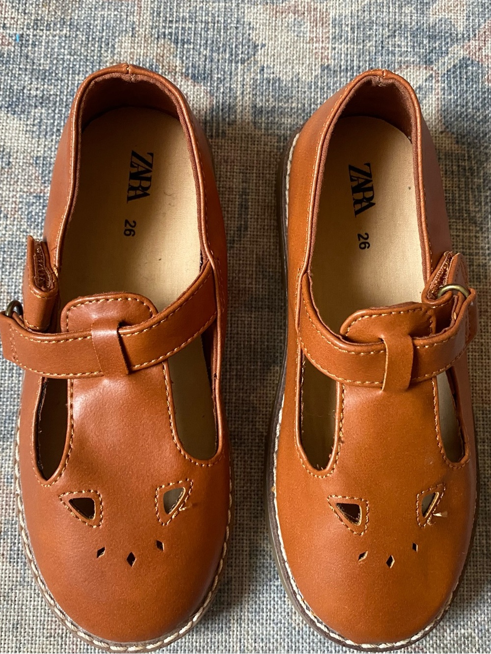 ZARA Kids Tan/Tobacco Mary Jane Shoes